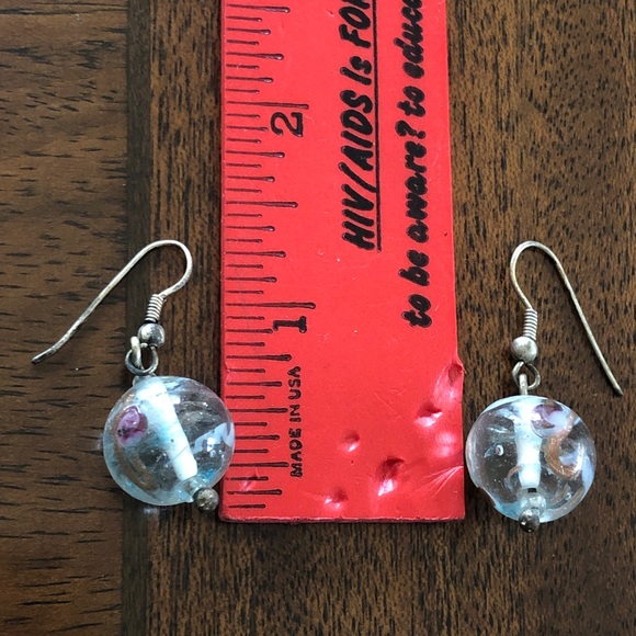 Vintage Czechoslovakian hand blown glass earrings - Picture 8 of 14